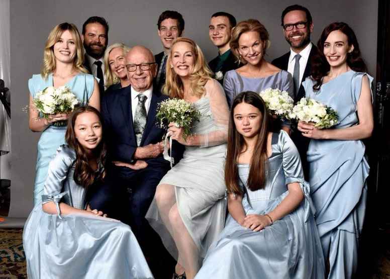 Rupert Murdoch with his family. family